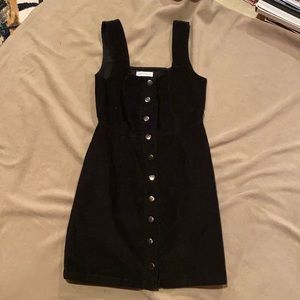 Urban Outfitters Corduroy Dress, Black, Size 4.  Snap buttons detail front.